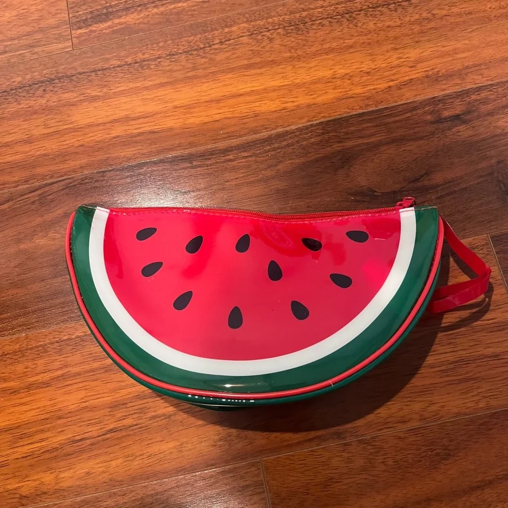 Morgan Home Watermelon Slice Cosmetic Bag Vinyl Makeup Pouch Red Green Summer